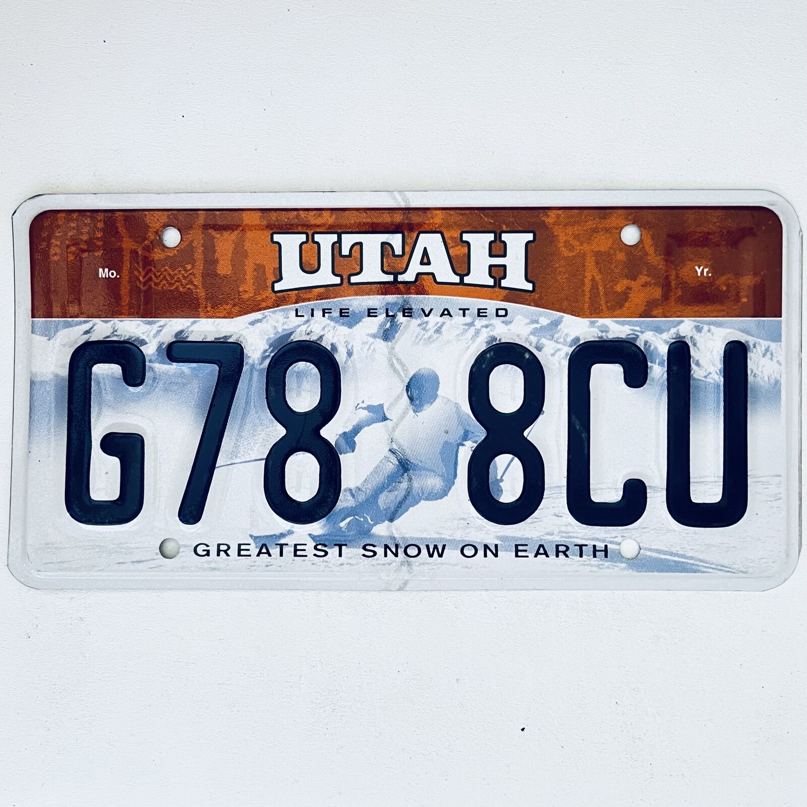  United States Utah Greatest Snow On Earth Passenger License Plate G78 8CU