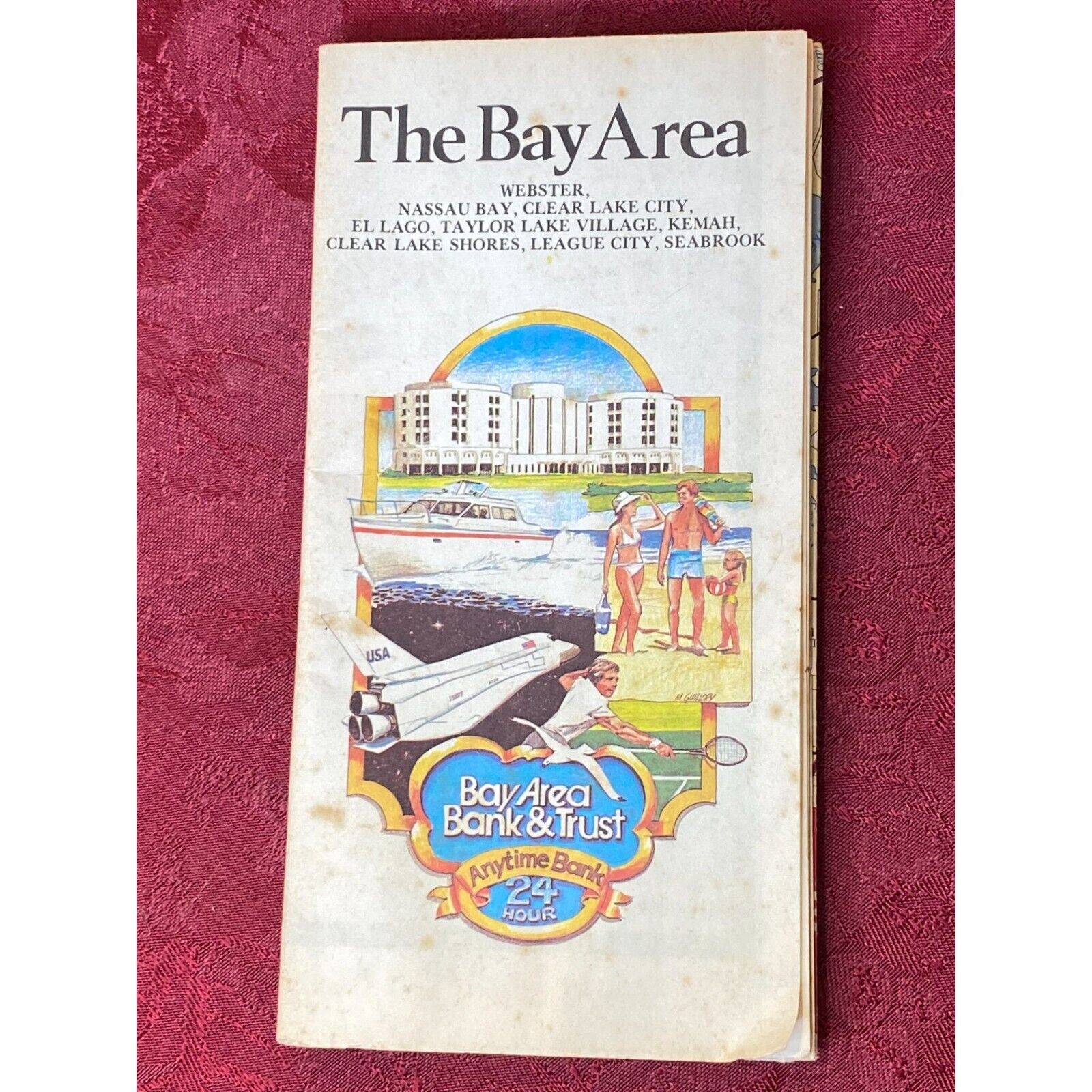 Vtg 1970\'s The Bay Area Bank & Trust Nassau Bay Clear Lake El Lago Map w/Space S