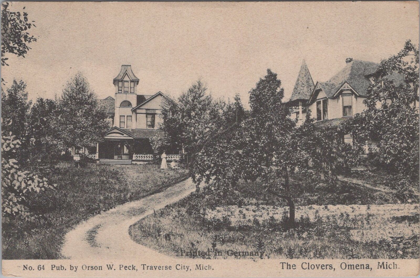 The Clovers, Omena, Michigan Unposted W.Peck Traverse City Postcard