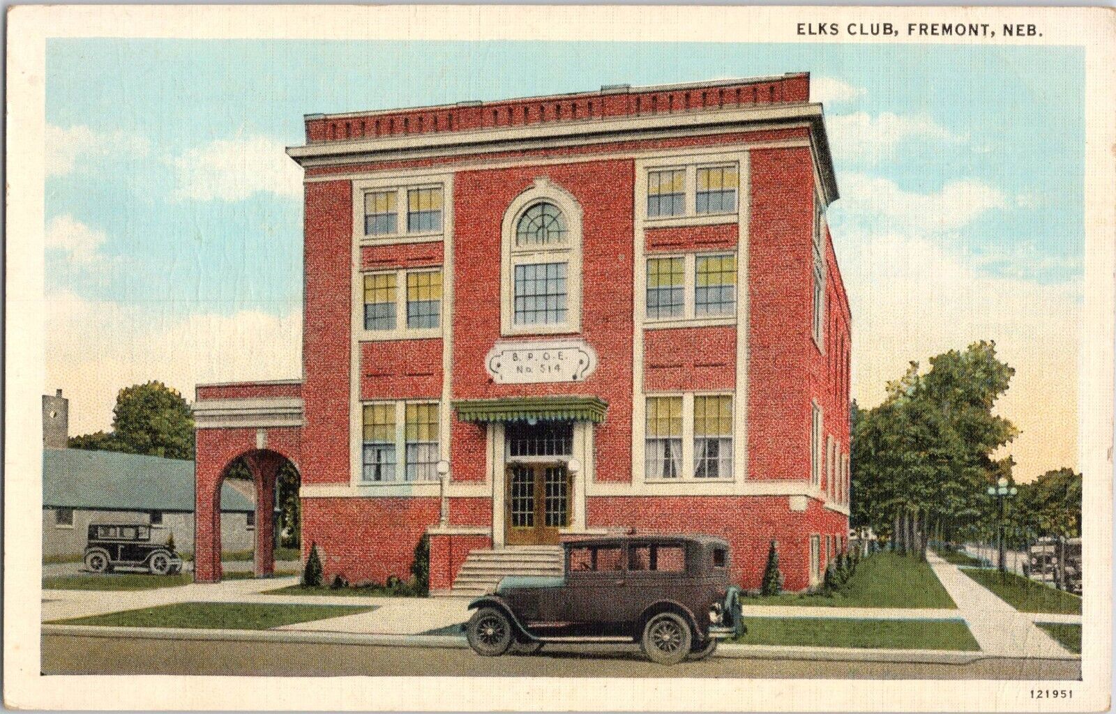 c 1920s Fremont, Nebraska Elsk Club BPOE Vintage Postcard