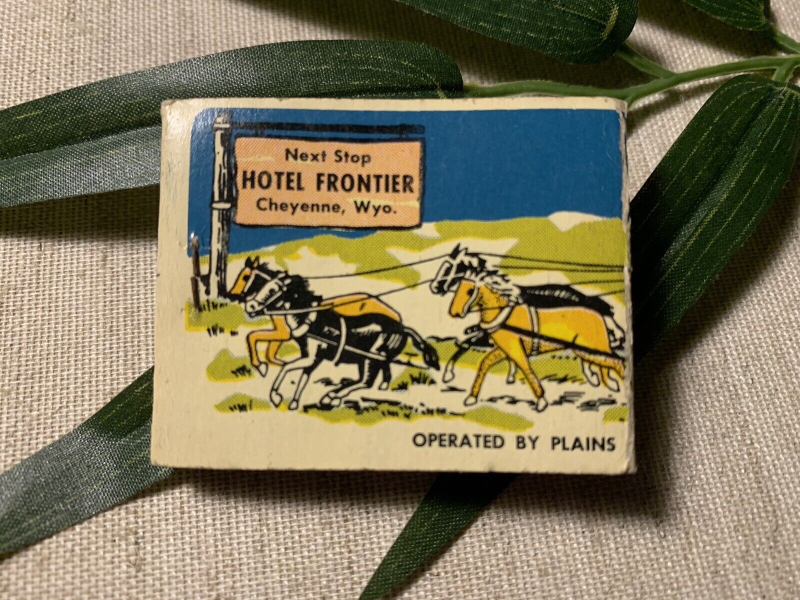 Wyoming Hotel Frontier & Coffee Shop Vintage Matchbook Cover ~
