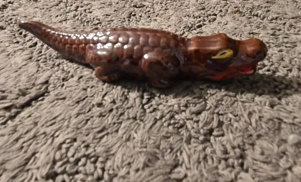 Vintage 6 Inch Japanese Made Ceramic Brown Alligator
