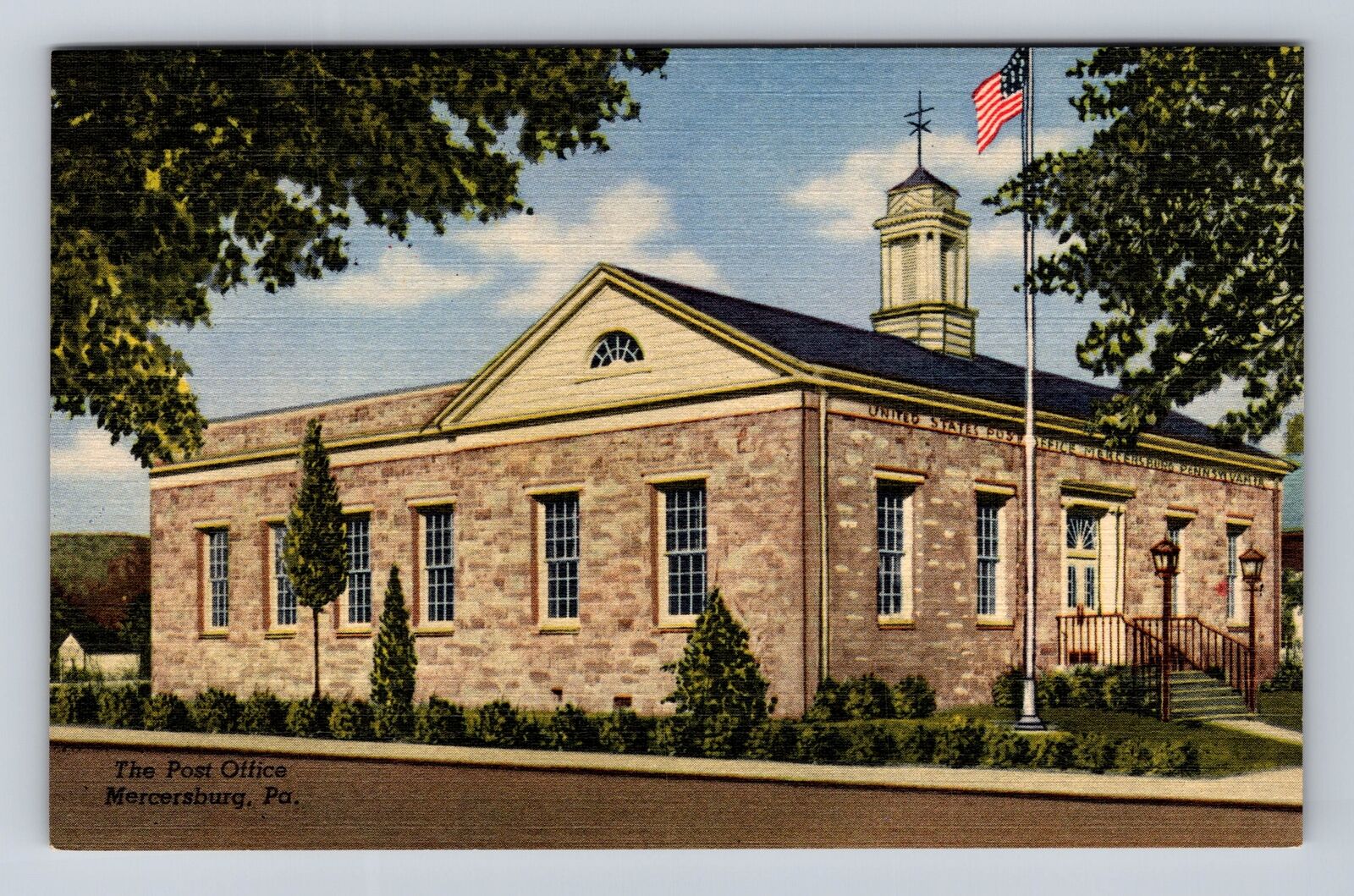 Mercersburg PA-Pennsylvania, The Post Office, Antique, Vintage Souvenir Postcard