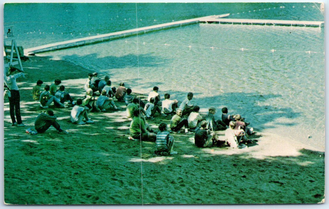 Postcard - Swimming Instructions, Camp Tekakwitha - Lake Luzerne, New York