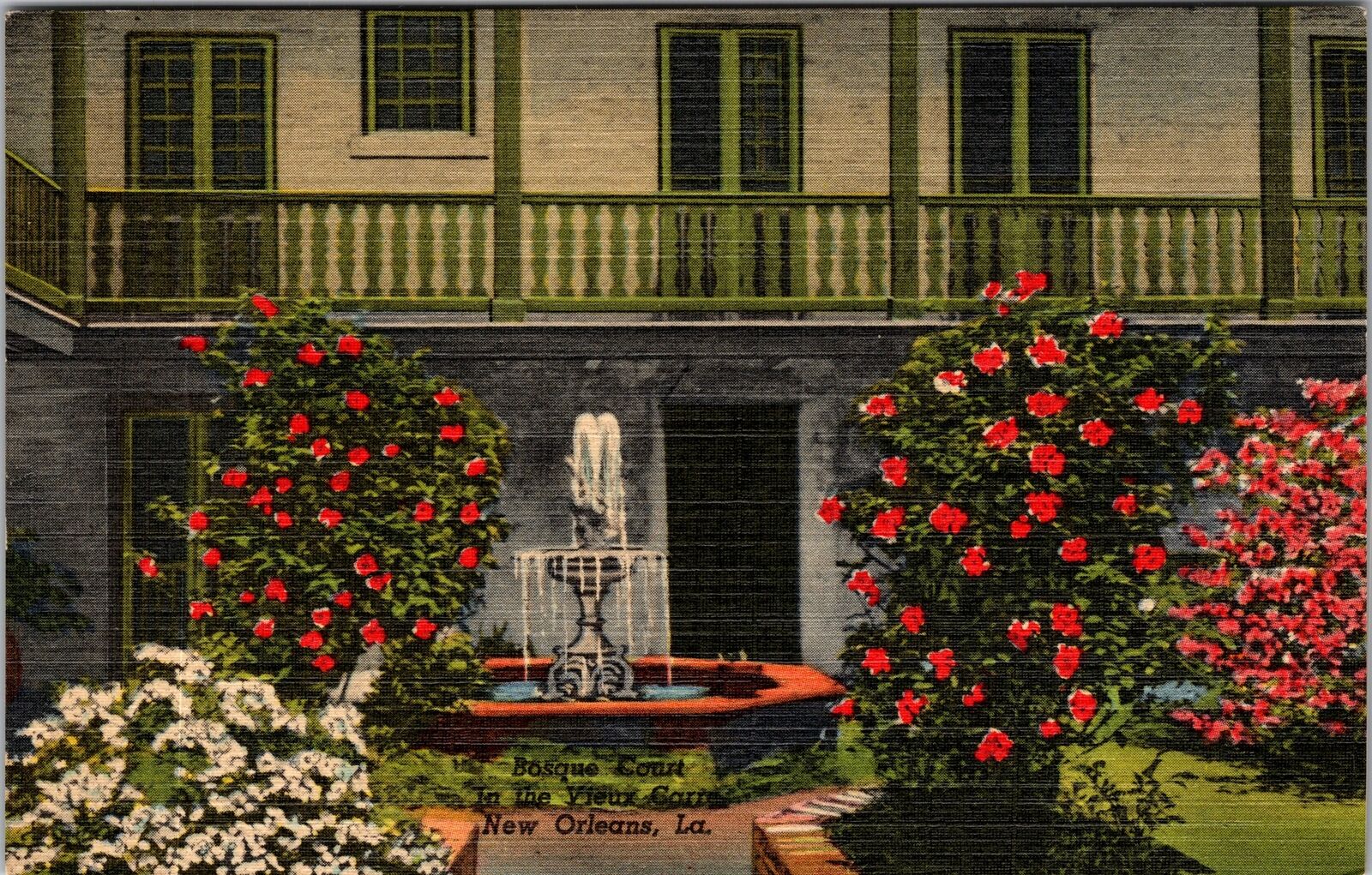 New Orleans LA-Louisiana, Bosque House Courtyard, Vieux Carre Vintage Postcard