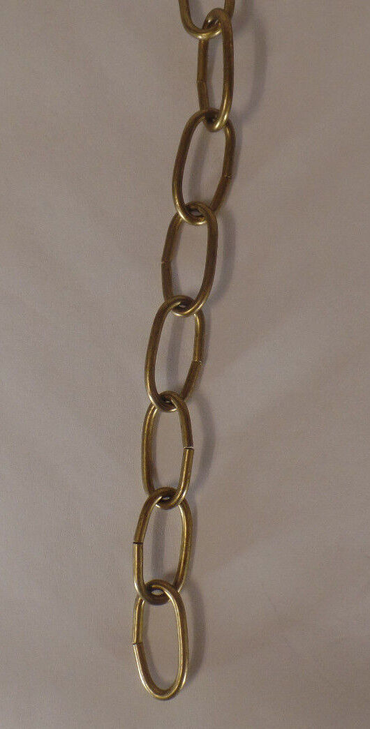 New 3\' Antique Brass 10 Gauge Steel Chandelier Fixture Oval Lamp Chain #FC998