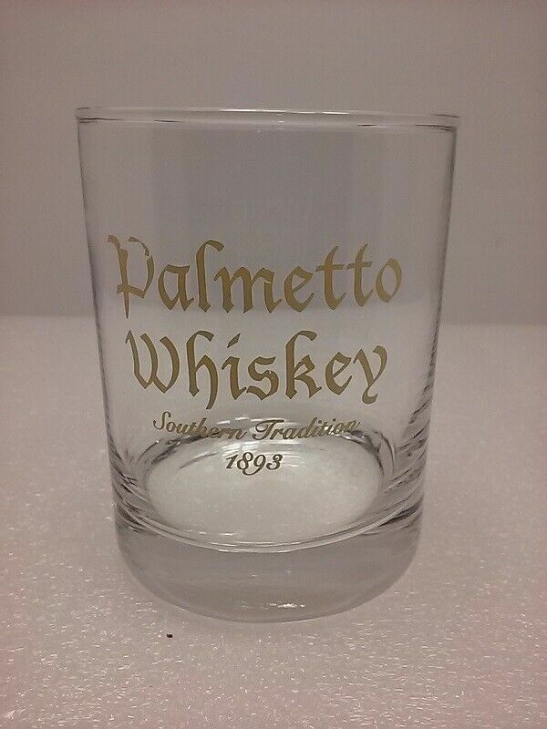 Vtg Palmetto Whiskey 10 Oz Rocks Drink Glass Distillery Barware Bar RARE
