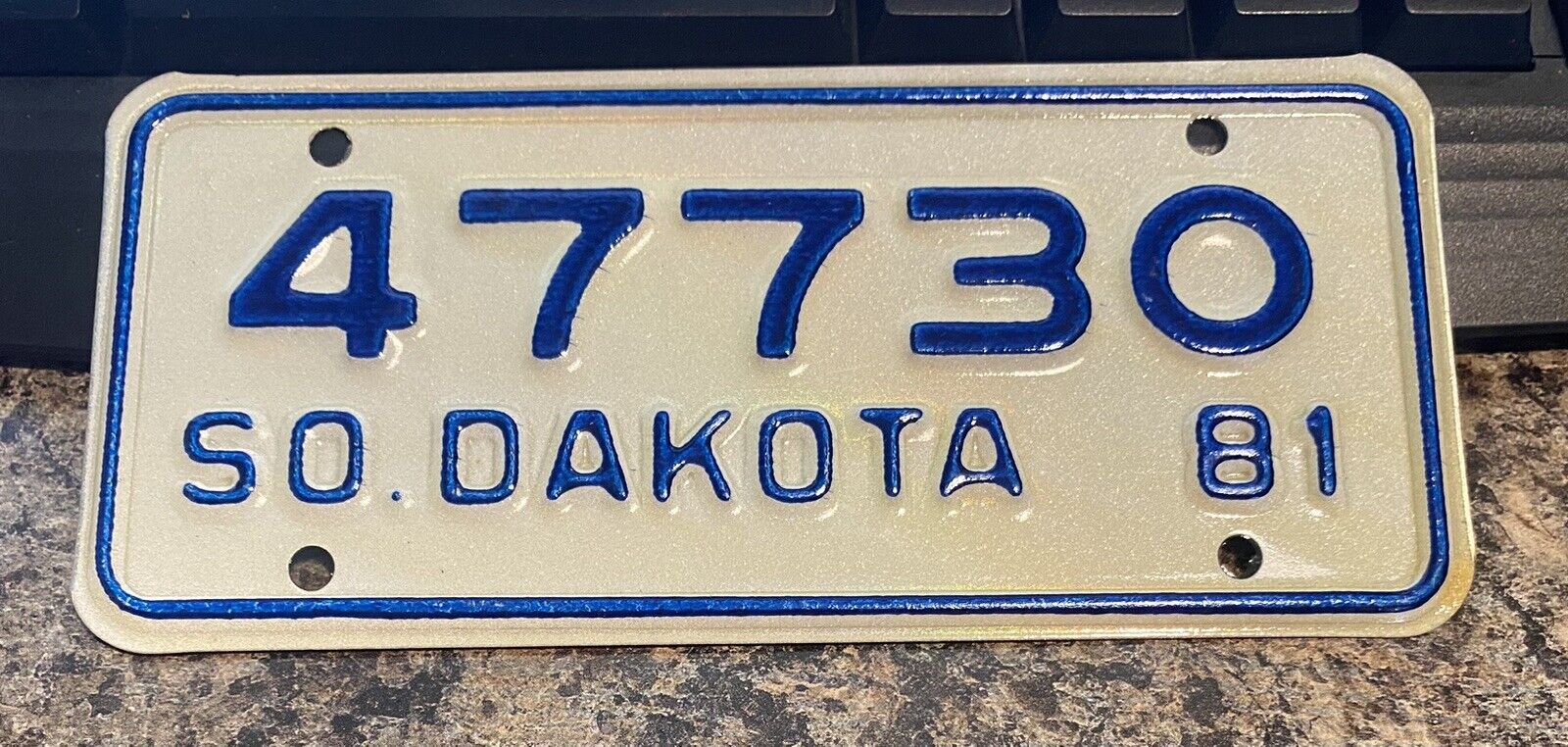 1981 South Dakota motorcycle license plate - Good Shape