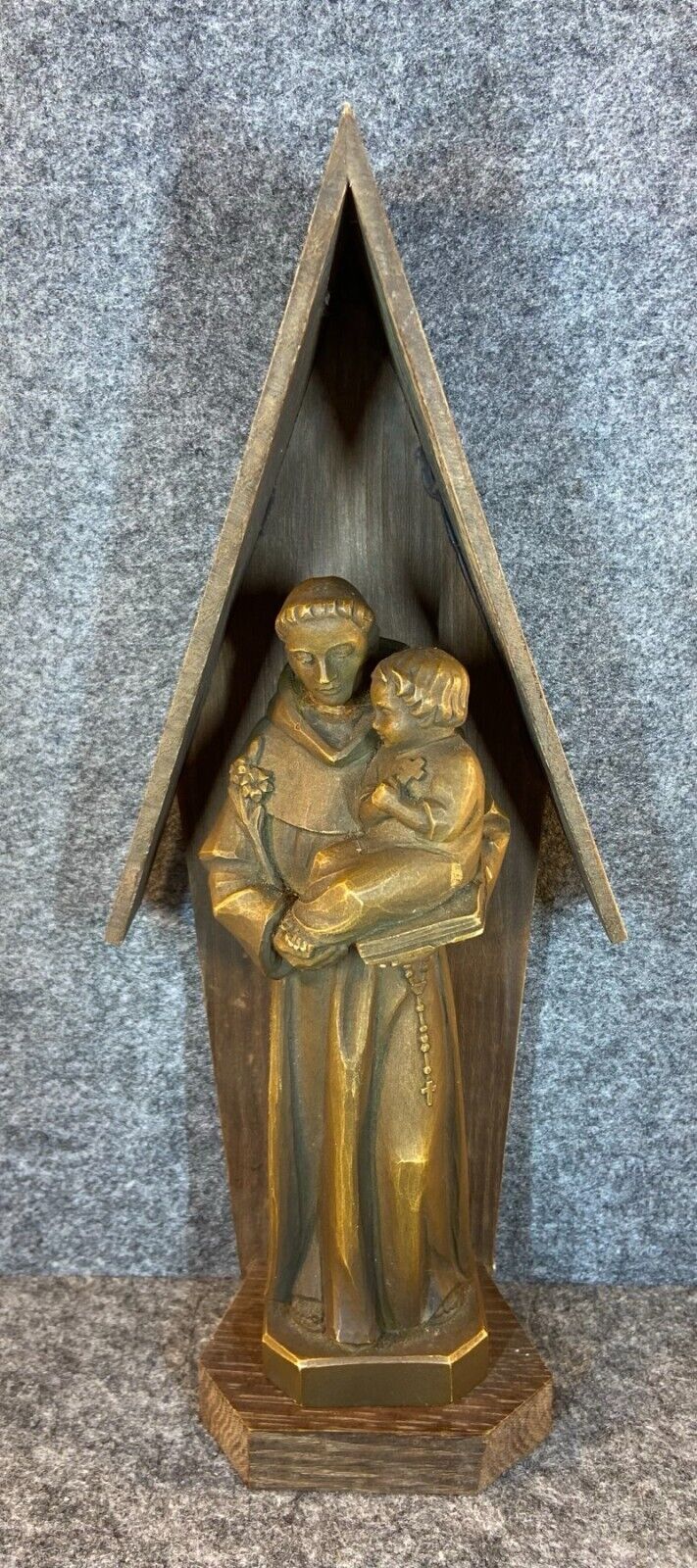 Saint Anthony statue vintage Catholic wood statue