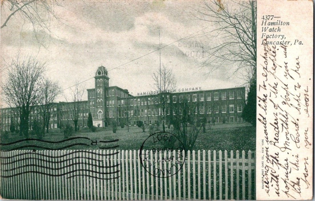 Hamilton Watch Factory Lancaster PA Postcard 1907c