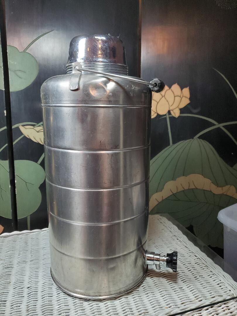 124: c1950s: 2 GALLON STANLEY 'WILL NOT BREAK' Stainless Steel THERMOS **HTF .