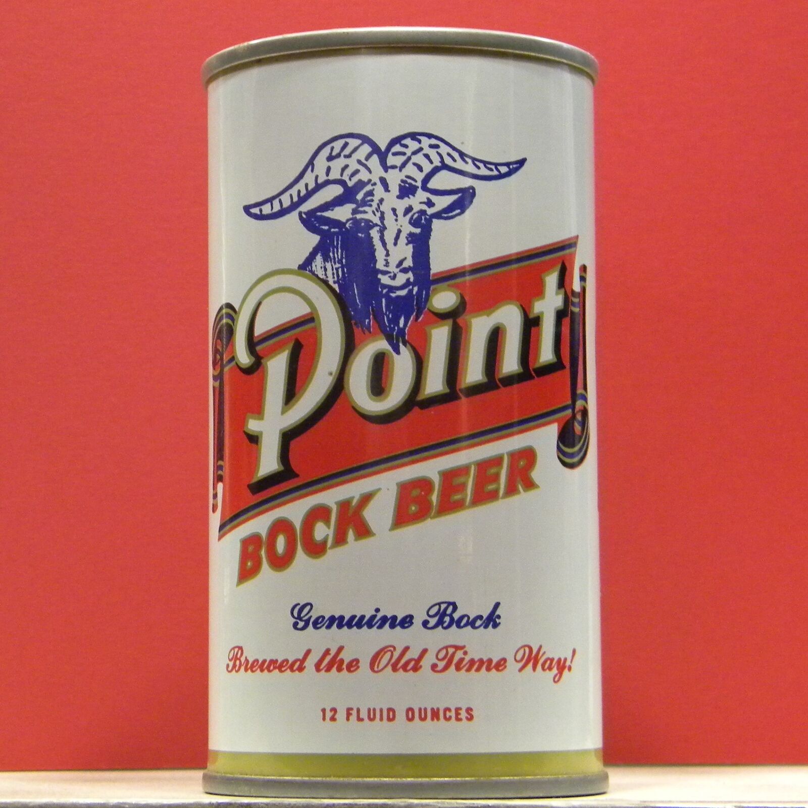 Point Bock Beer S/S Can Blue Goat Head Stevens Point Brg Wisconsin 880 H/G B/O