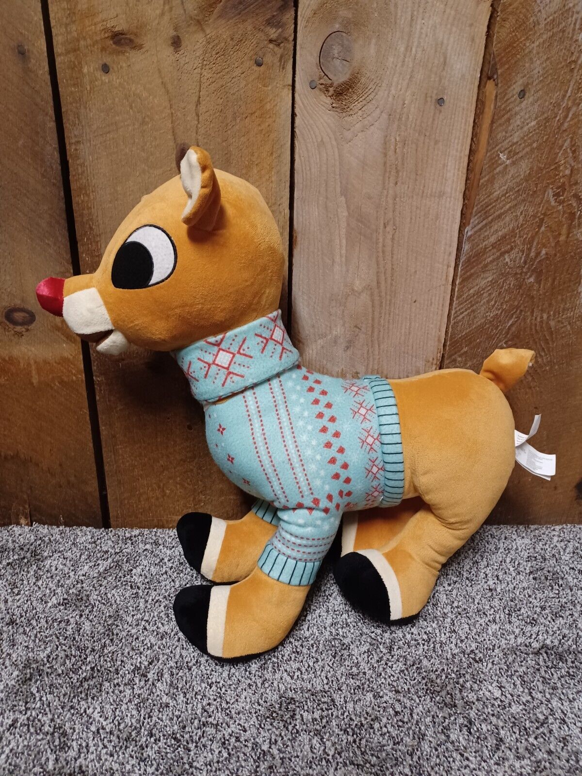 Huge 22”x 20” Rudolph The Red Nosed Reindeer Christmas Plush Stuffed Animal