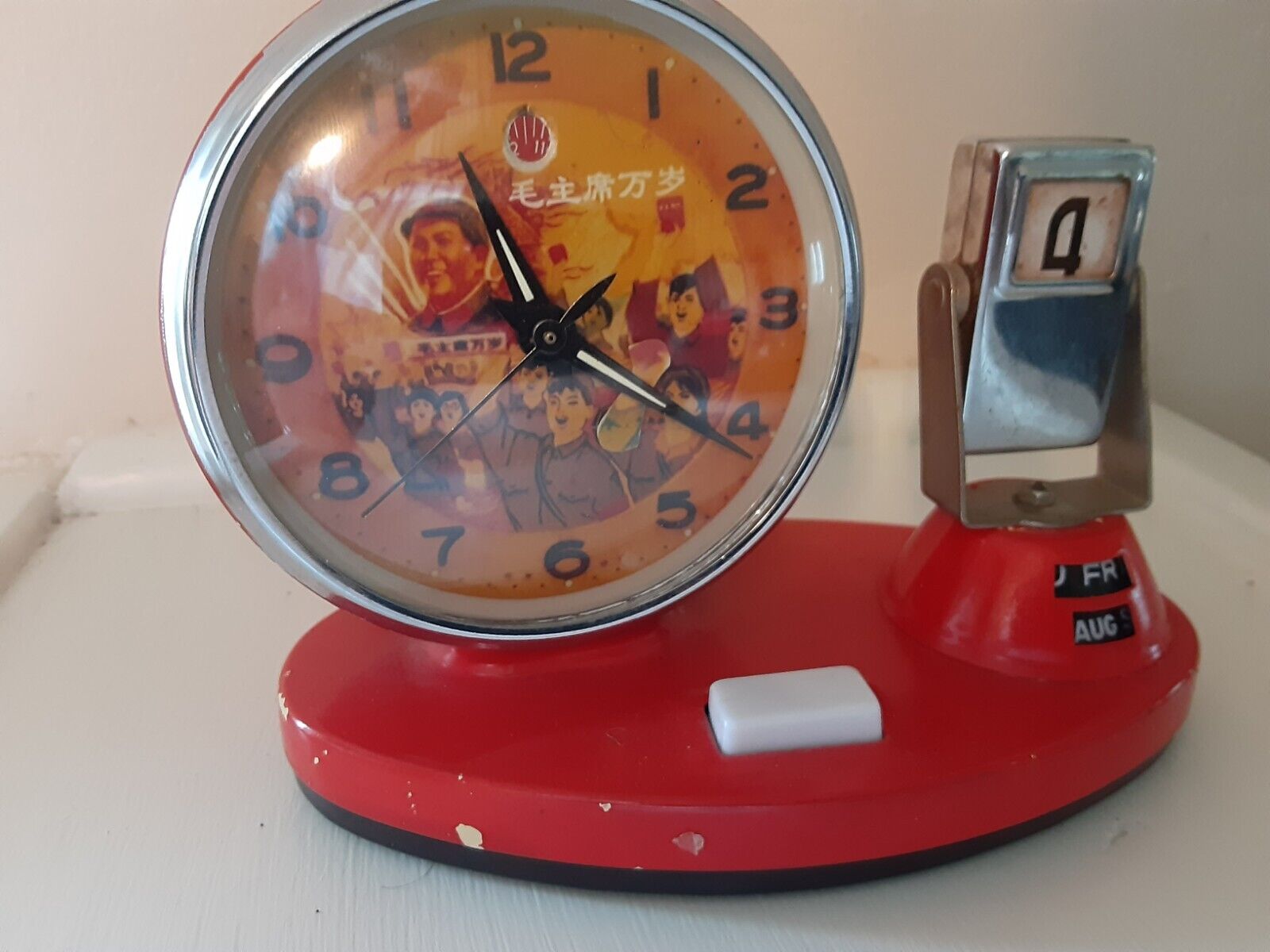 VTG.WIND UP ALARM CLOCK MAOZEDONG CHAIRMAN (TESTED WORKS FINE)