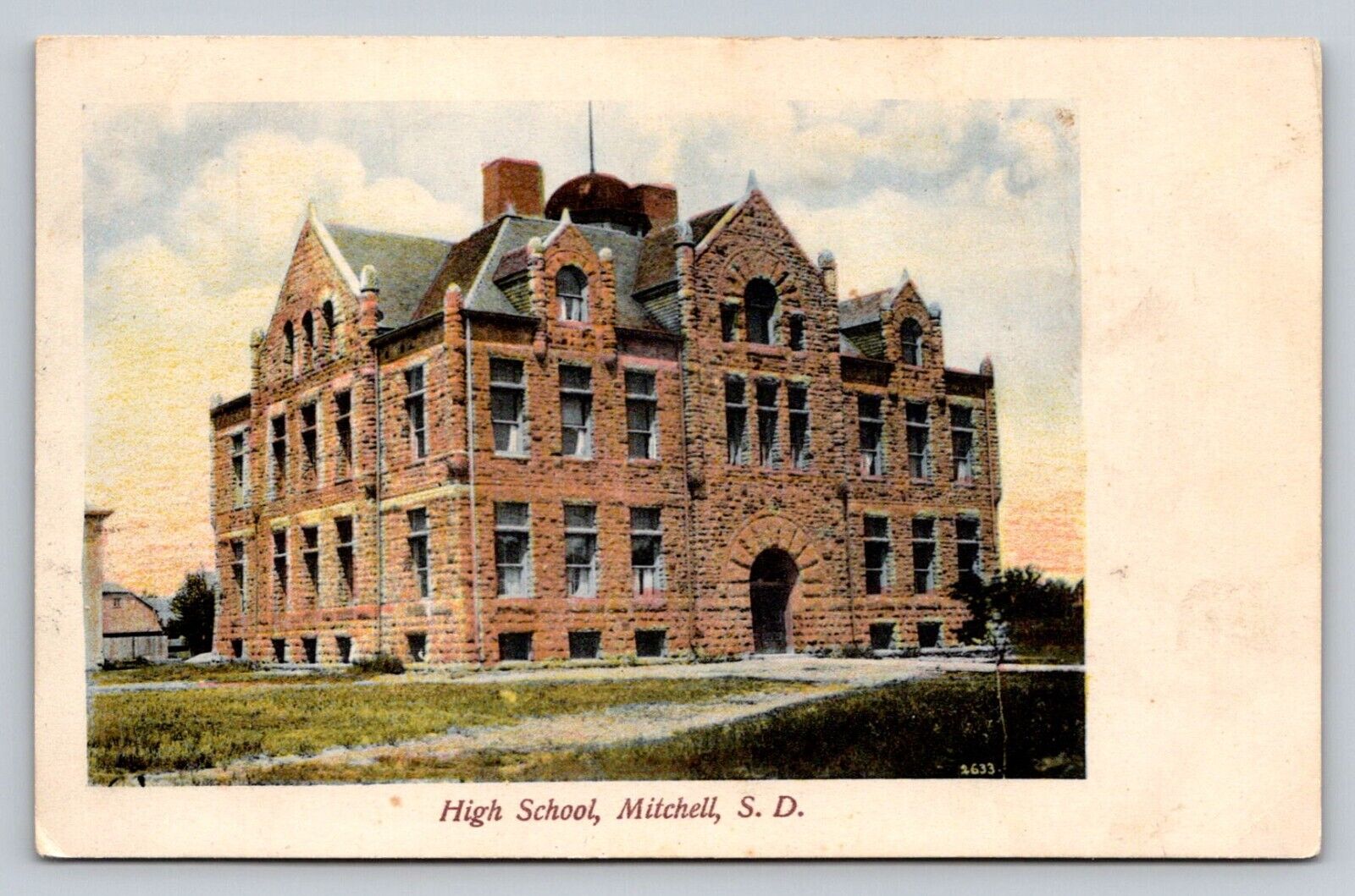 c1910 High School Mitchell South Dakota P669