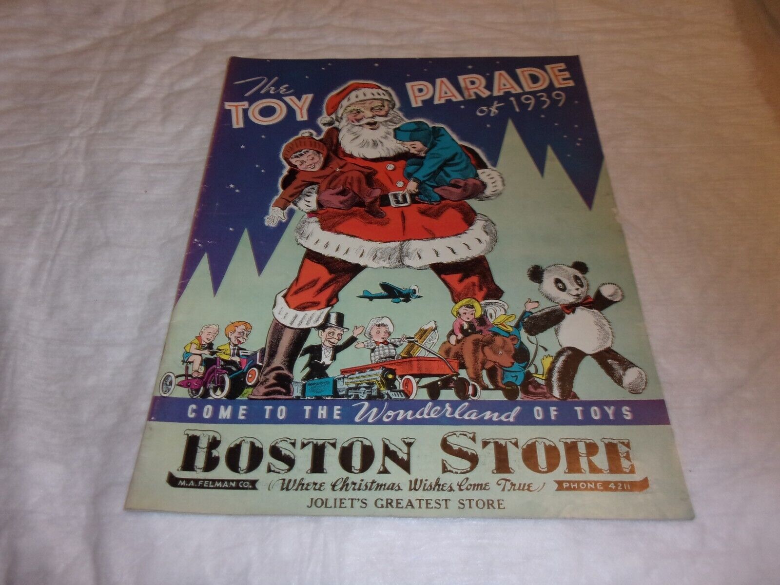 1939 Boston Store Christmas Toy Catalog, Sleds, Trains, Dolls, Steel Cars +++