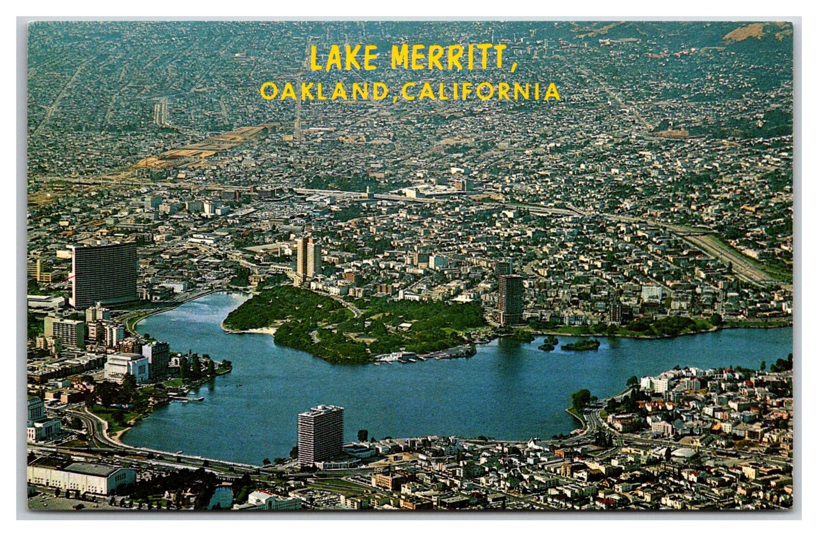 Oakland, CA California, Aerial View & Lake Merritt, Vintage KAISER CENTER