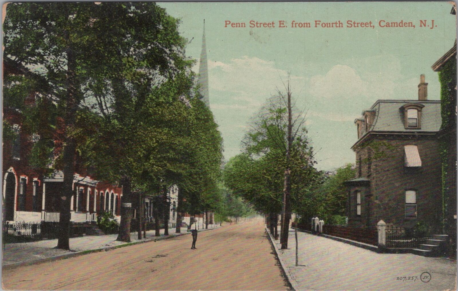 Penn Street East from Fourth Street Camden New Jersey 1910 Postcard