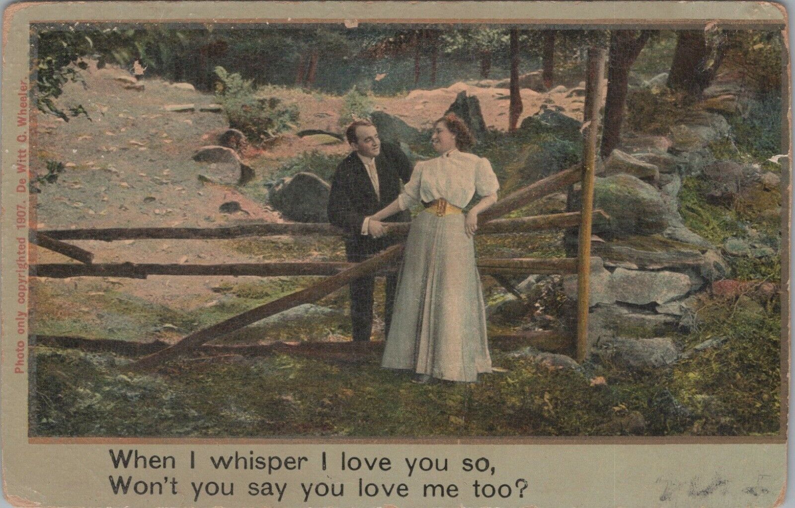 When I Whisper I Love You So Wont You Say Too? Posted Divided Vintage Post Card