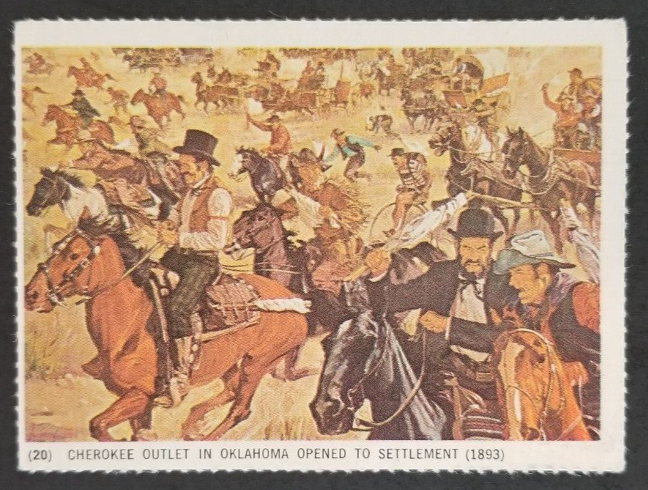 Oklahoma Opened to Settlement 1969 Moments In American History Card #20 (EX)