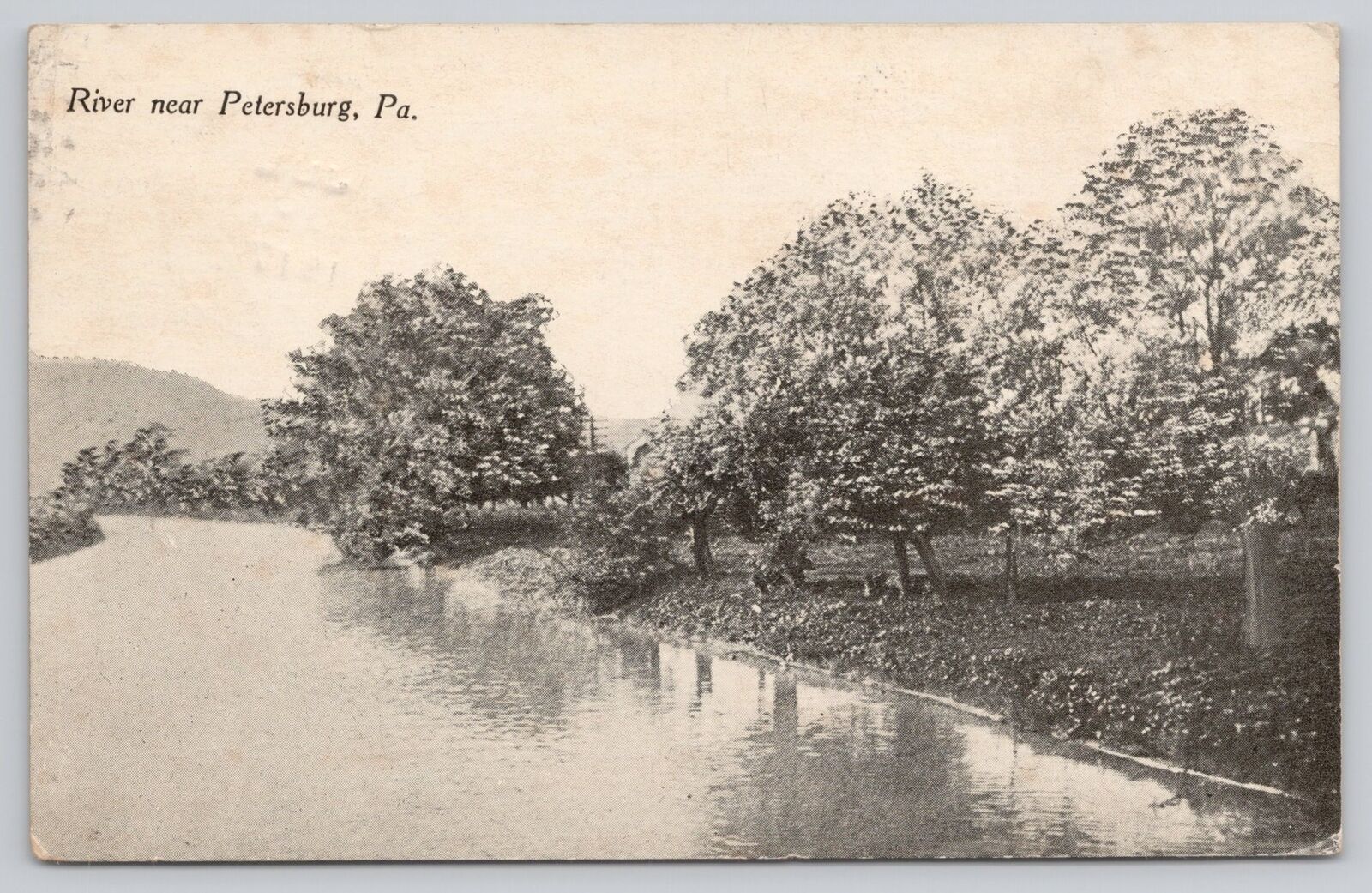 Postcard River Near Petersburg Pennsylvania ca.1912