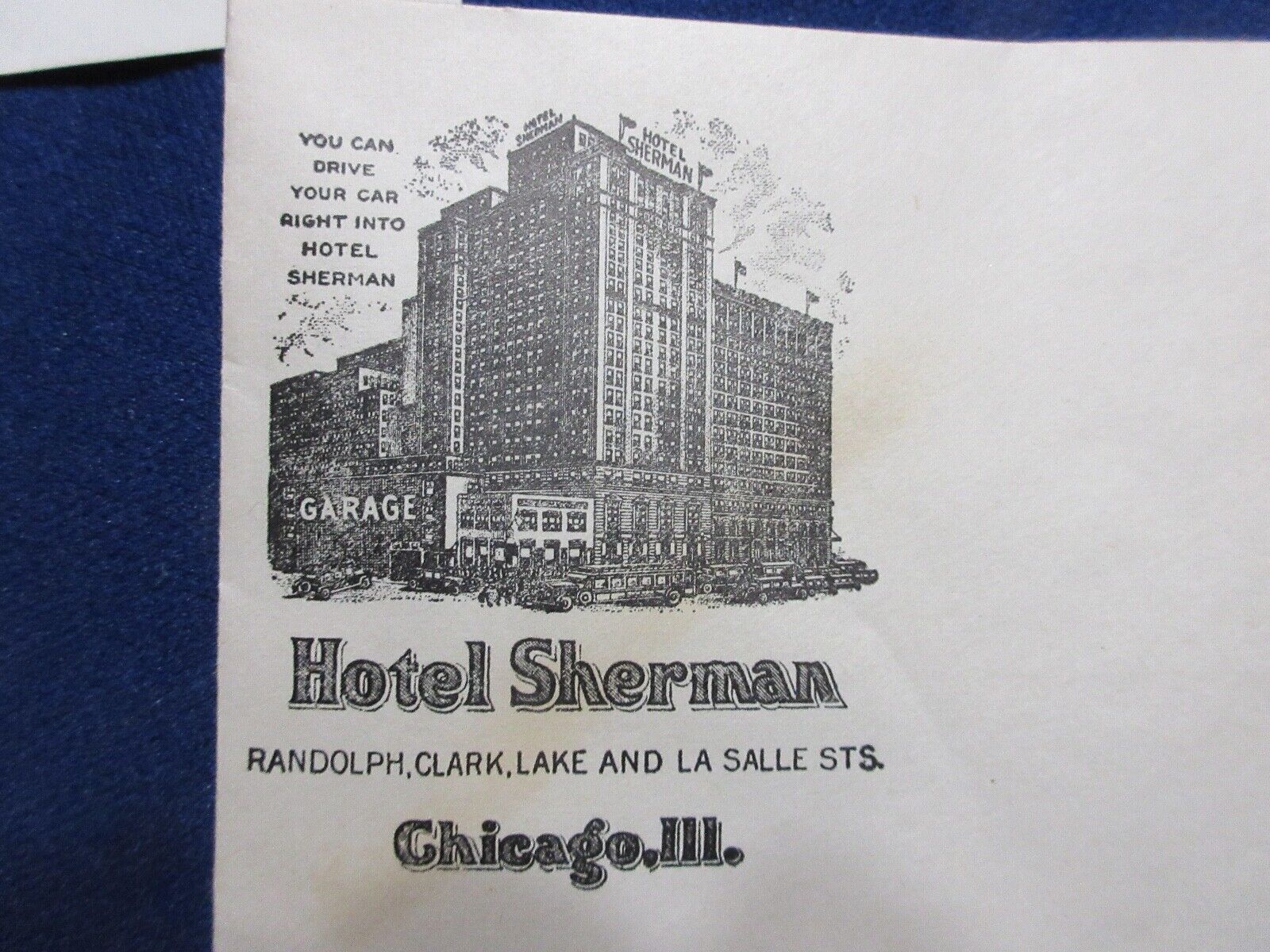 FIVE c1930\'S DIFFERENT CHICAGO HOTEL ENVELOPES 2 SHERMAN BISMARK STEVENS DRAKE#1