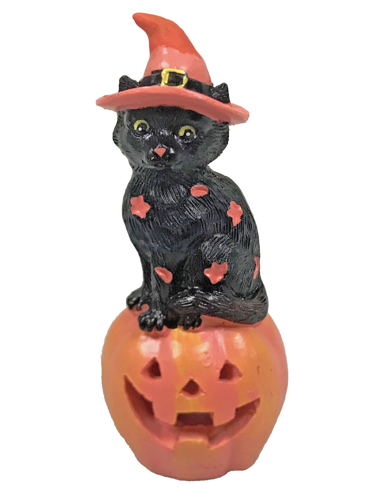 Lighted Jack O Lantern with Black Cat for Annalee Halloween Displays