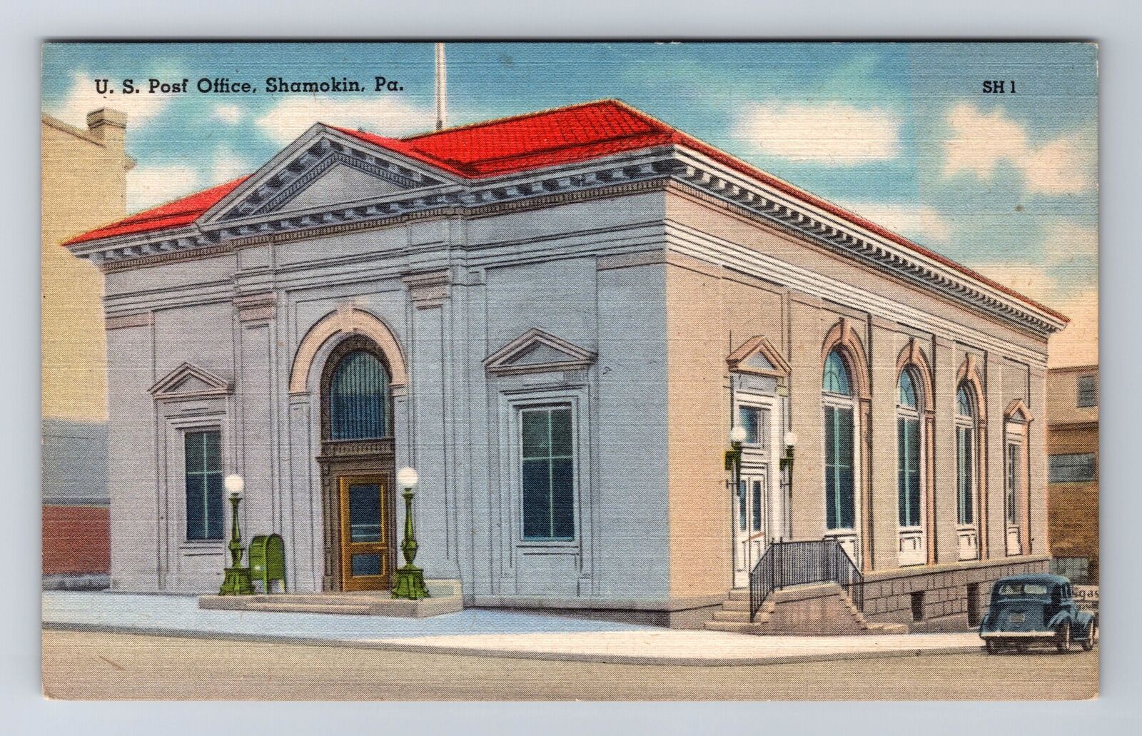 Shamokin PA-Pennsylvania, U.S. Post Office, Antique Vintage PC Souvenir Postcard