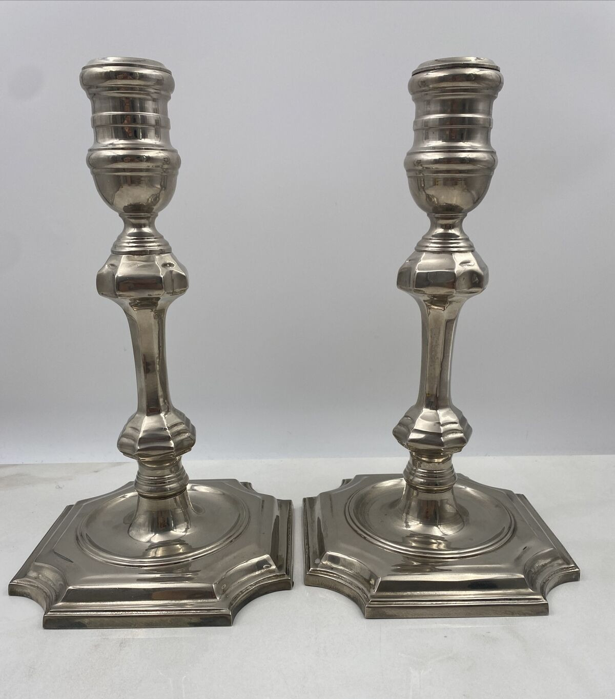 Vtg Chelsea House 1984 Silver Plate Metal Heavy CandleStick Holder Made In Italy