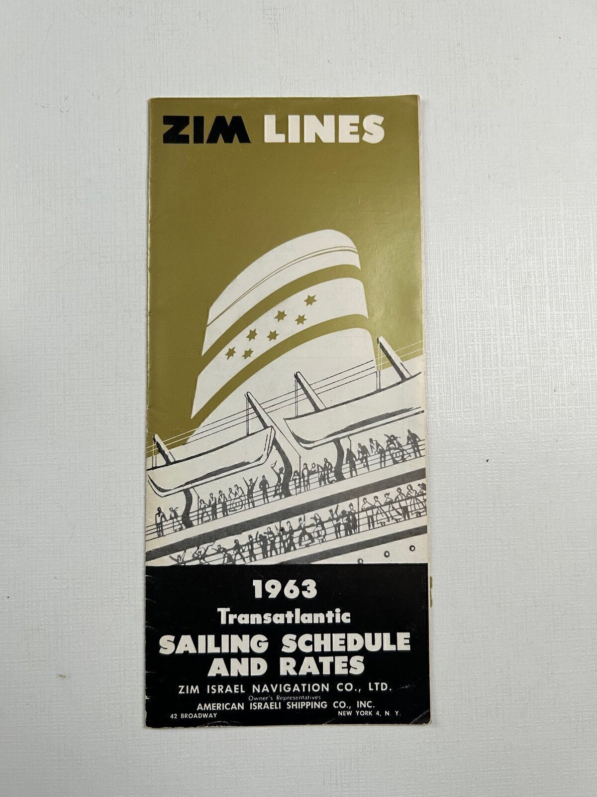 Ship Ephemera Sim Lines 1963 Transatlantic Sailing Schedule + Rates 1963
