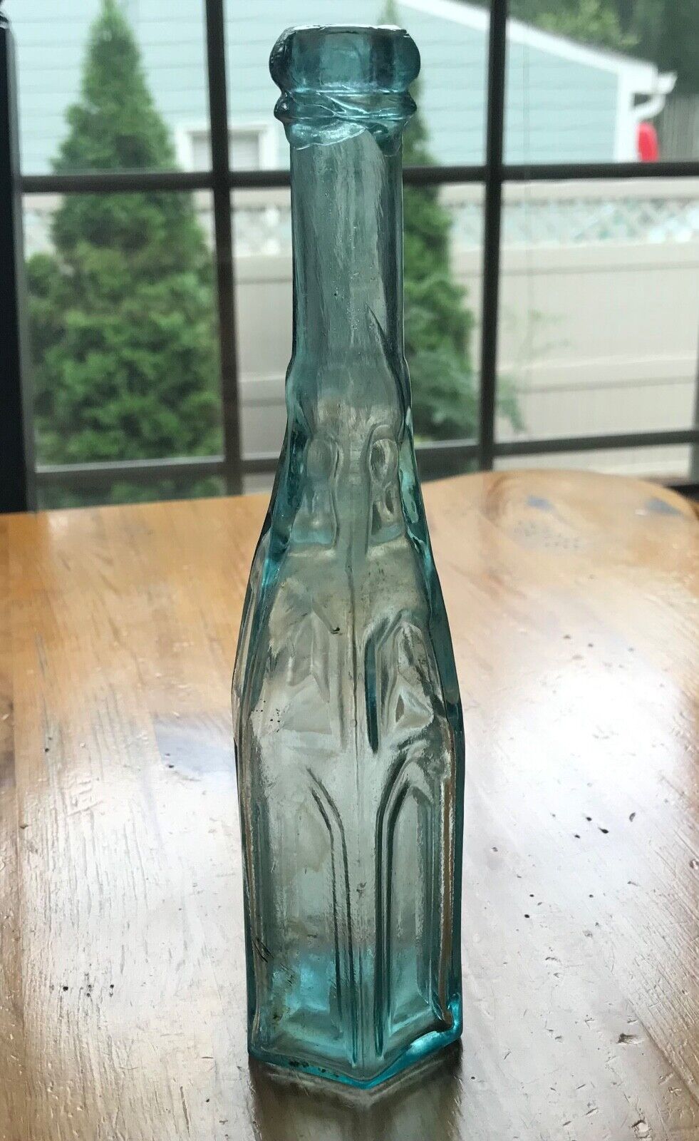 HINDGE-MOLD RICH AQUA CATHEDRAL PEPPER SAUCE 6 SIDED NICE EXAMPLE