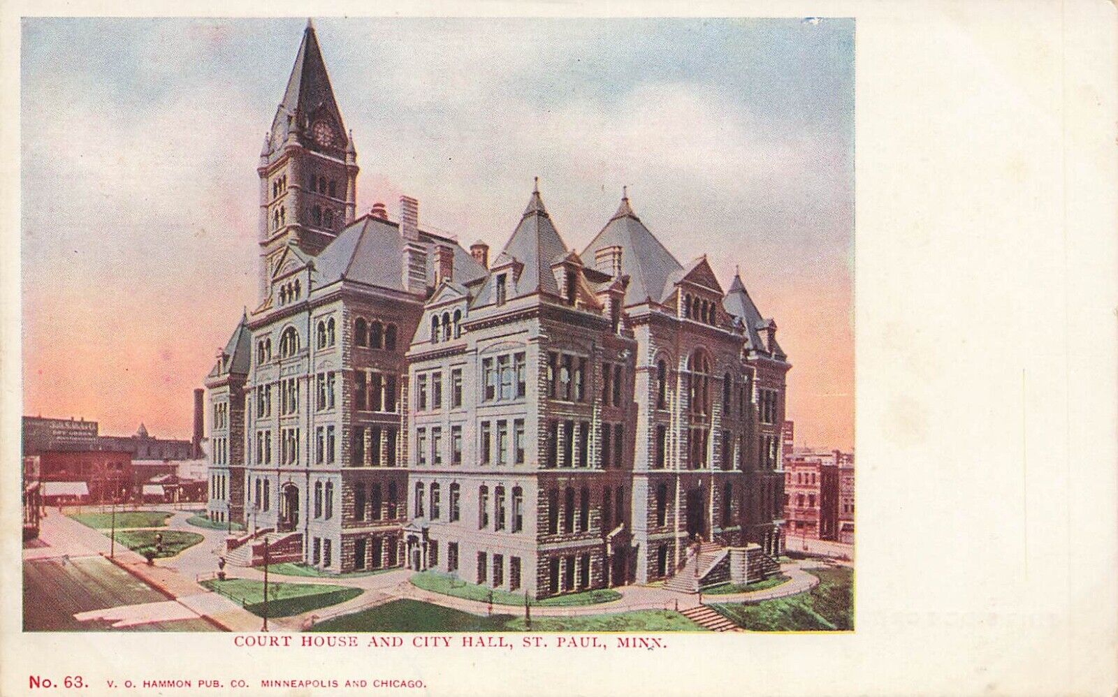 Postcard Court House & City Hall #63 Minneapolis Minnesota Undivided Back