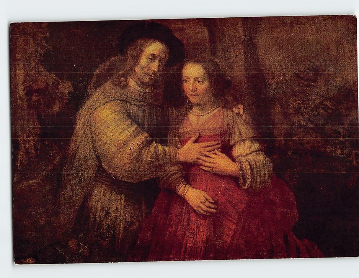 Postcard The Jewish bride By Rembrandt, Rijksmuseum, Amsterdam, Netherlands
