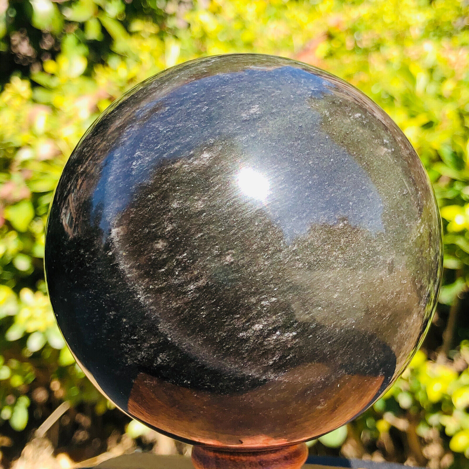 2.26LB Natural Silver Obsidian Sphere Crystal quartz Ball Healing