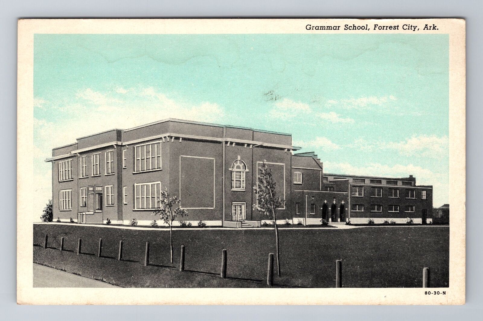 Forrest City AR-Arkansas, Grammar School, Antique Vintage Souvenir Postcard