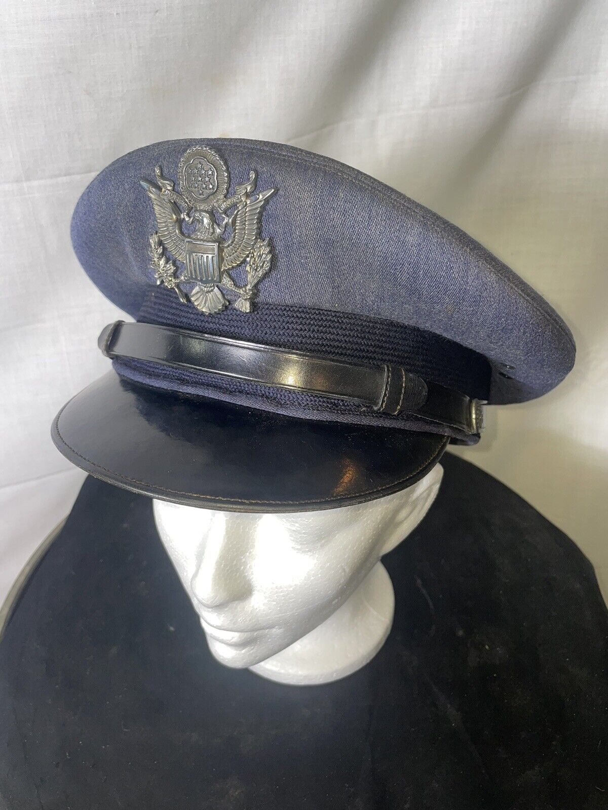 Vintage 1940’s-60’s USAF Air Force Officers Dress Cap/Hat Blue Men\'s