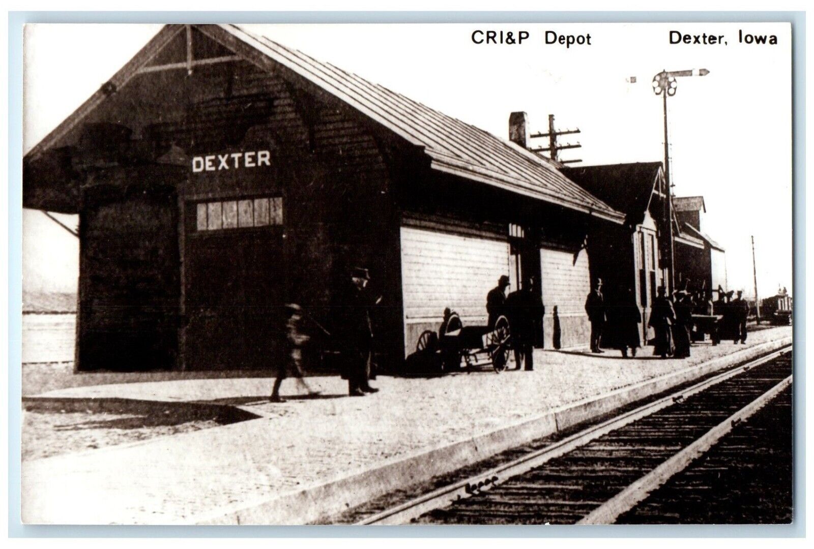 c1960\'s  CRI&P Depot Dexter Iowa Vintage Train Depot Station RPPC Photo Postcard