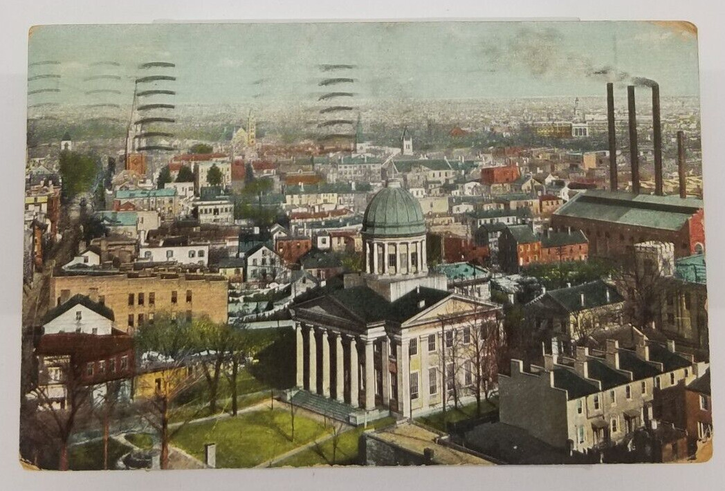1909 View of Norfolk Virginia Courthouse Houses Hotels Postcard
