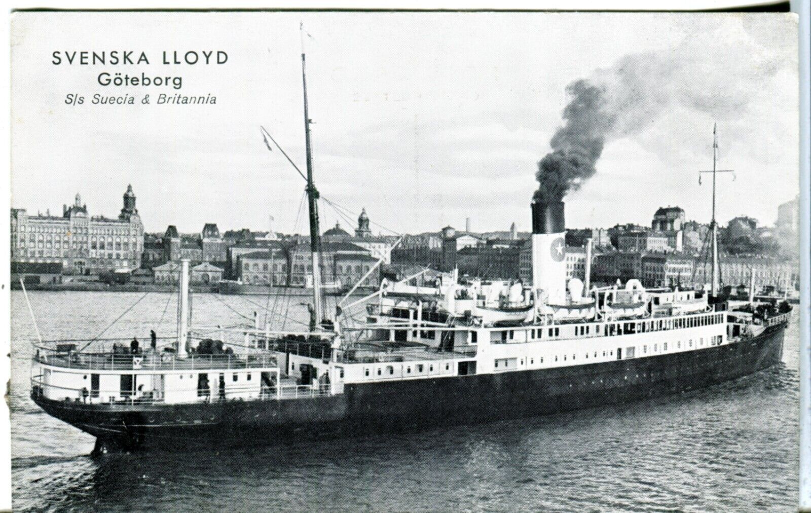 Sweden Goteborg Göteborg  Svenska Lloyd  S/S Suecia & Britannia London postcard