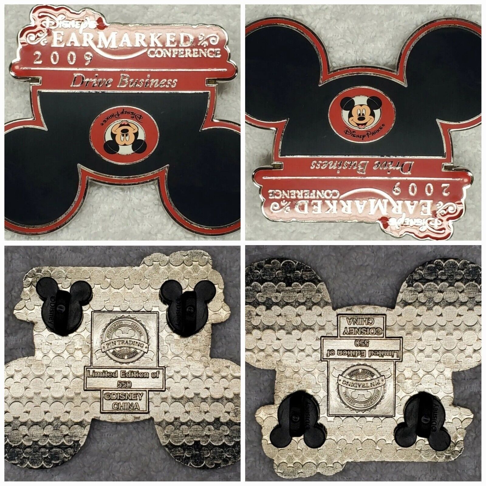 Scarce XL Limited Edition Disney Pin 1 of 550 Earmarked 2009 Mickey Mouse Ears