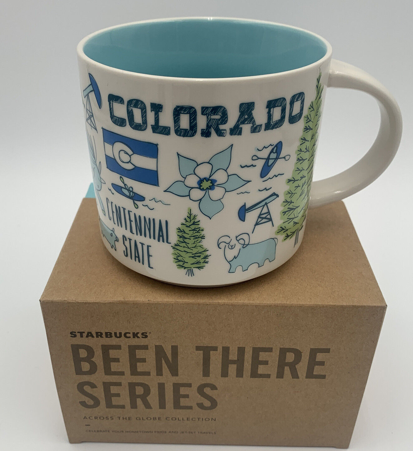 2021 Starbucks Colorado Coffee Mug Been There Series Ceramic 14 oz Ski Snowboard
