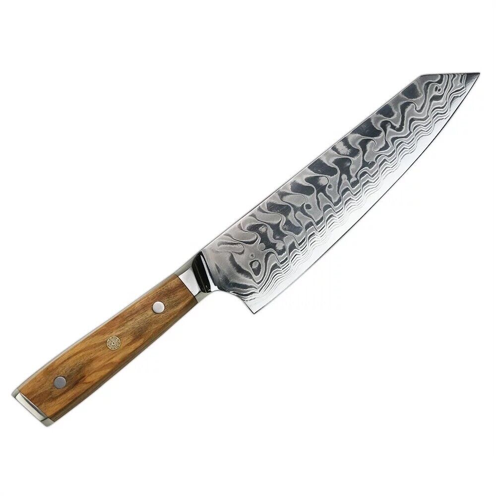 Japanese kitchen knife￼ 8 Inches Damascus Steel VG10 Olive Wood Handle