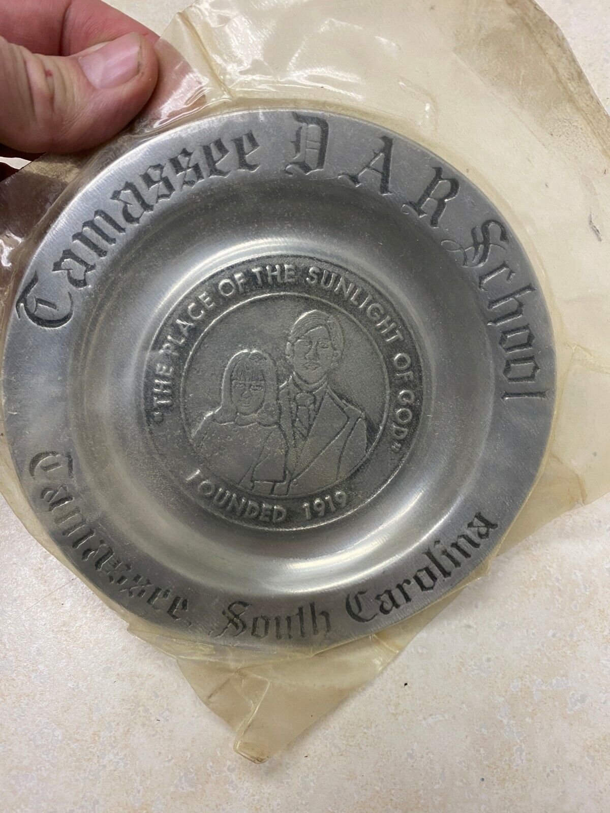 Vintage DAR Tamasee South Carolina School Metal Plate - 6