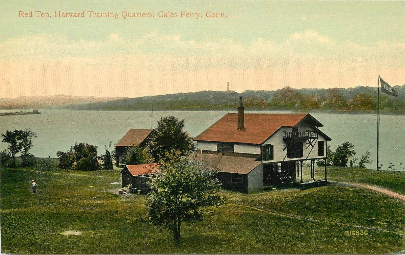 Postcard Connecticut Gales Ferry Red Top Harvard Quarters Leighton 23-5758