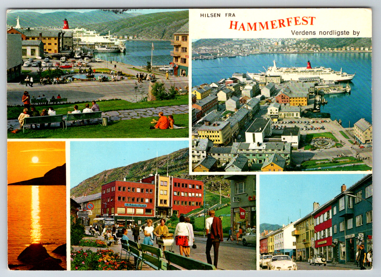 c1960s Hammerfest Finnmark Norway Vintage Postcard Continental