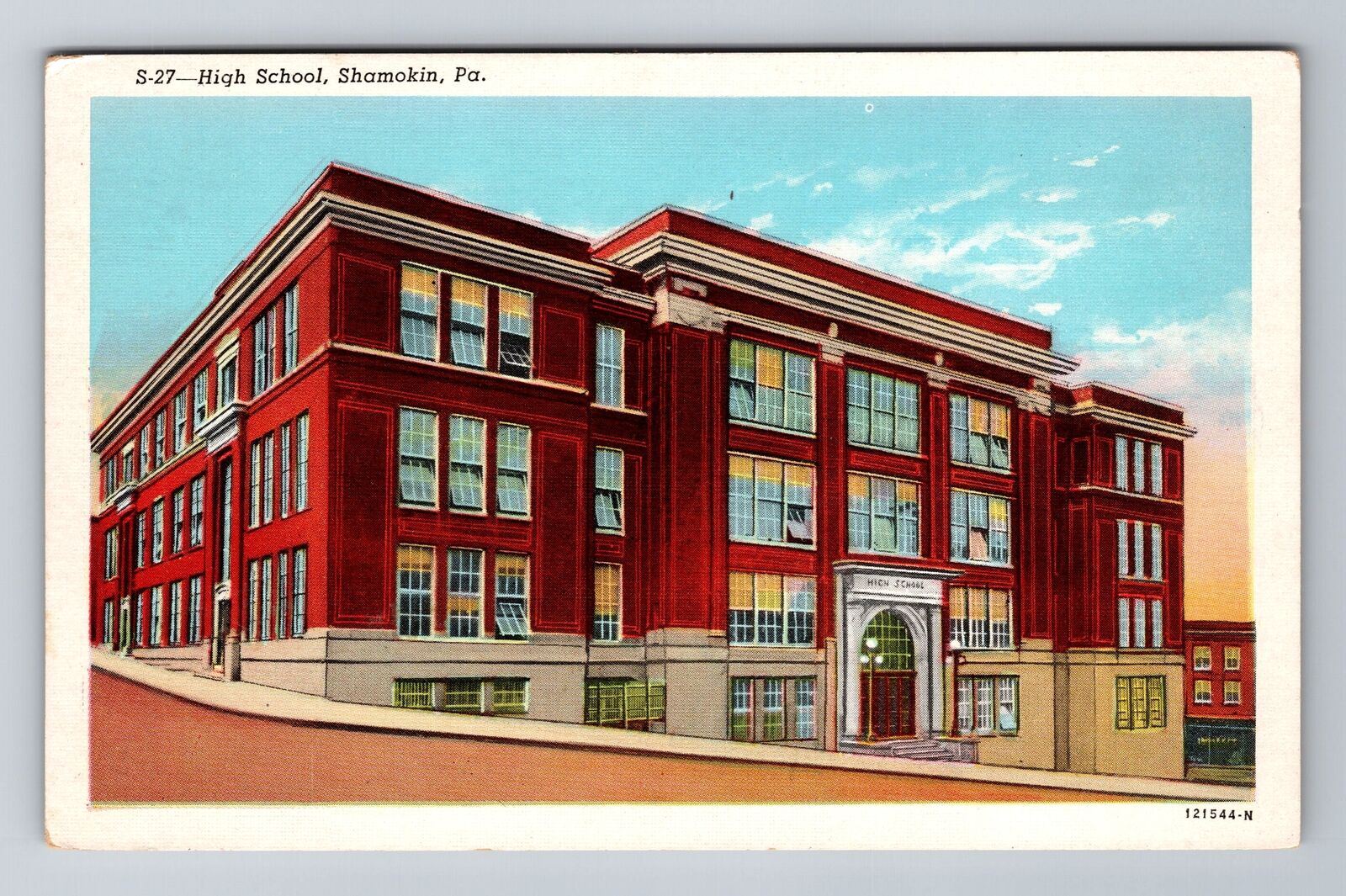 Shamokin PA-Pennsylvania, High School, Antique Vintage Souvenir Postcard