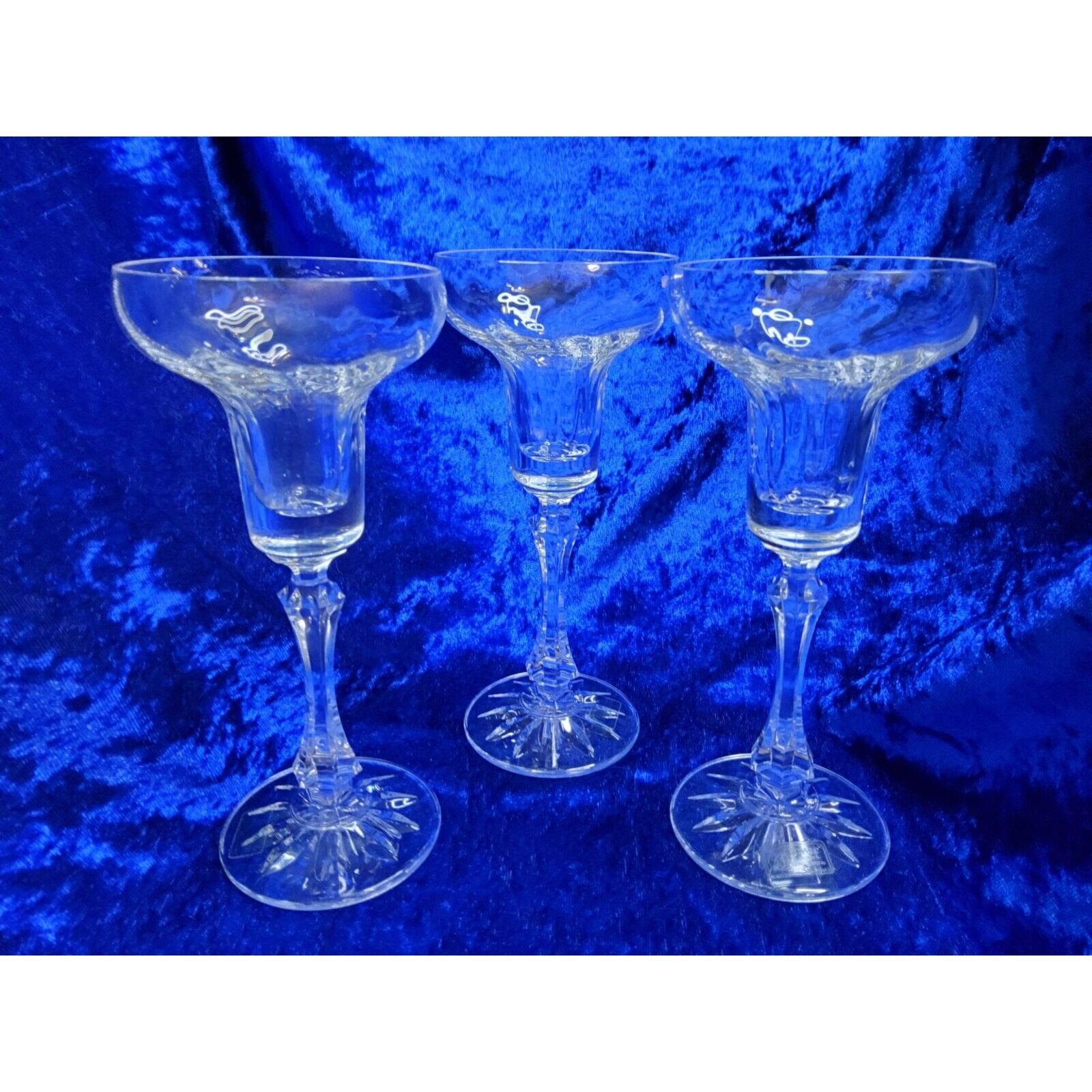 vintage set of 3 towle ardmore lead chrystal candlestick holders