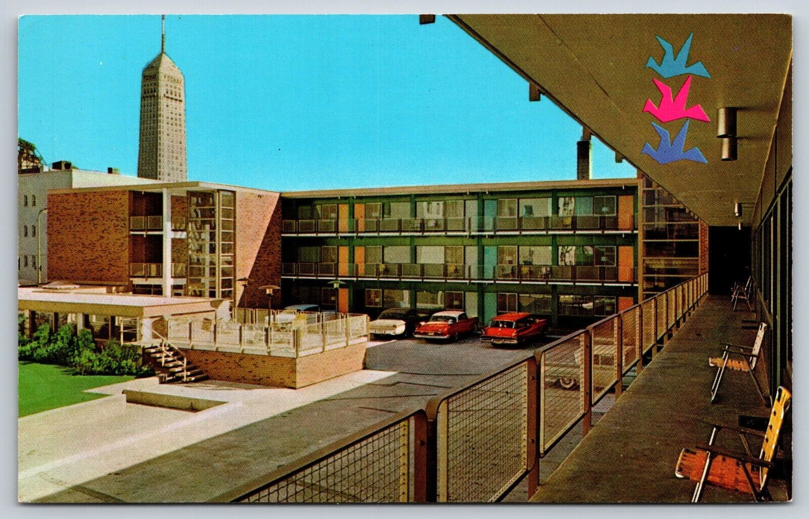 The Concord Motel Minneapolis Minnesota Postcard Old Cars