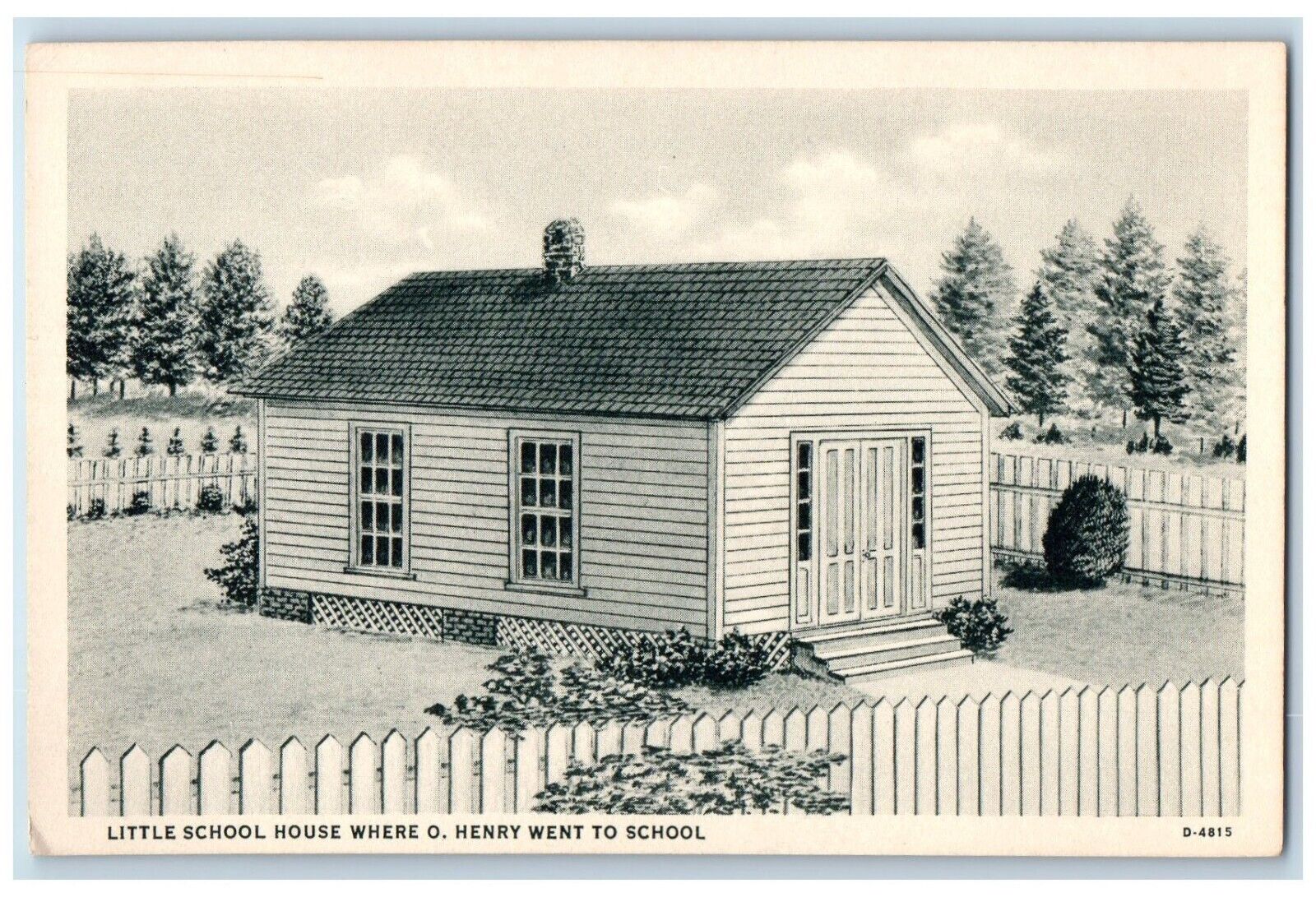 c1940 Little School House Where Henry Went School Henry Ms. Lina Porter Postcard