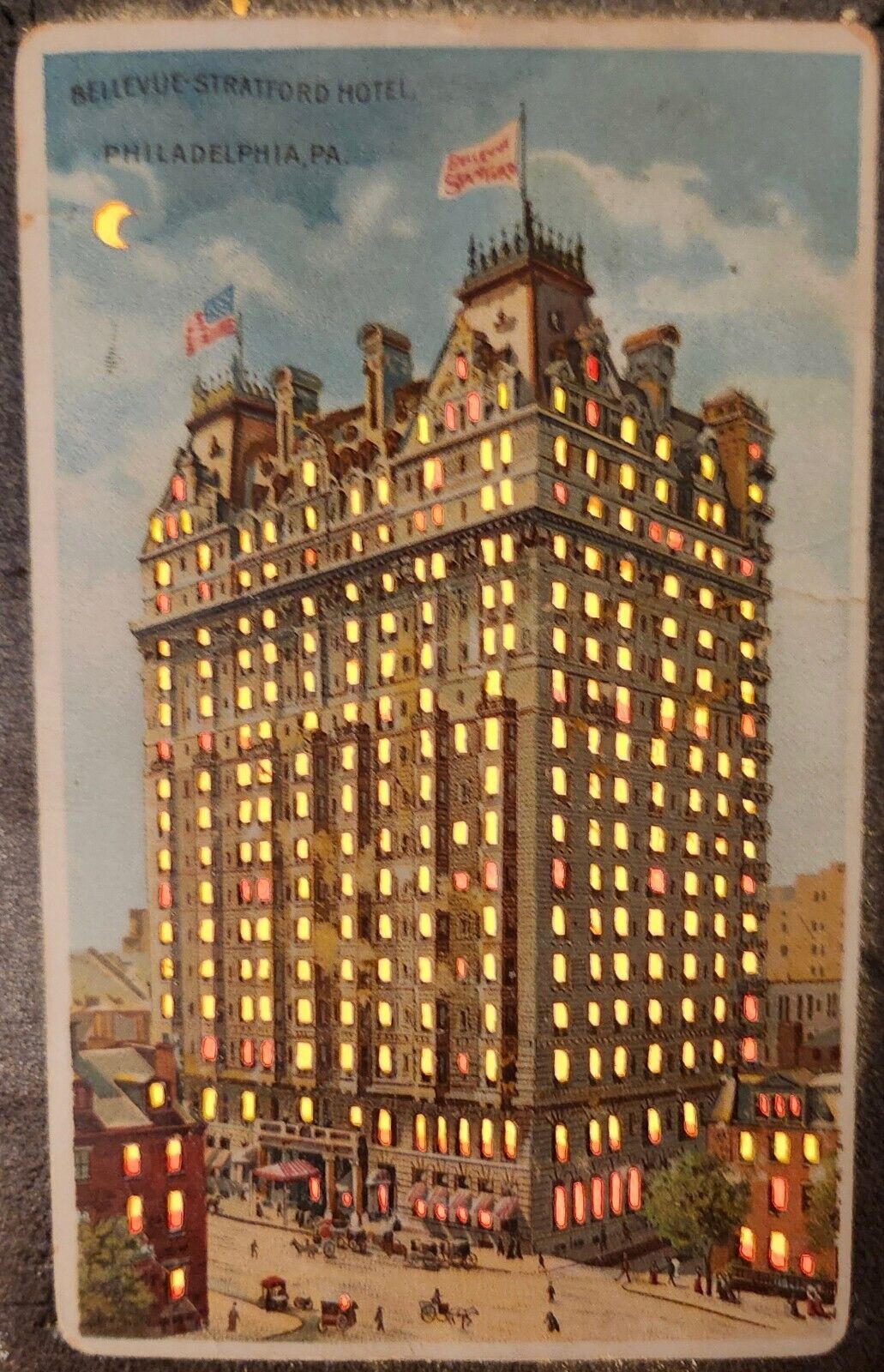 1907 Bellevue Stratford Hotel Philadelphia, Pa Hold To Light Postcard, German